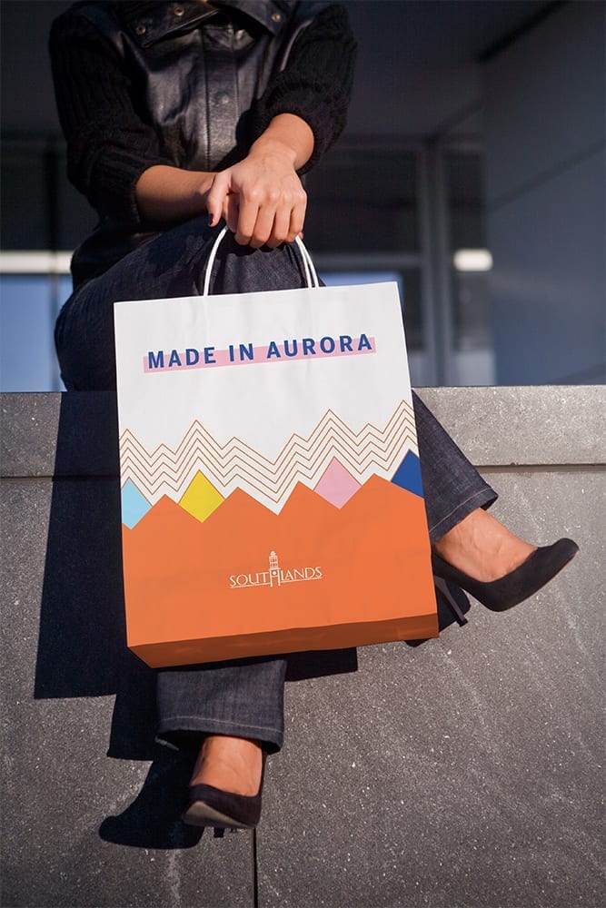 Aurora, Colorado, House of Current, Atlanta, Shopping Center, Retail, Fashion, Design, Creative, Advertising, Advertising Agency, Storytelling, Art Direction, Social, Redevelopment, Campaign, Redevelopment Campaign, shopping bag